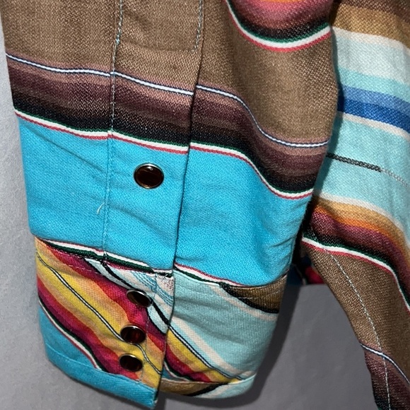 Tasha Polizzi Womens Southwestern Snap Button Shirt Sequin Horse Size Medium - Picture 13 of 14